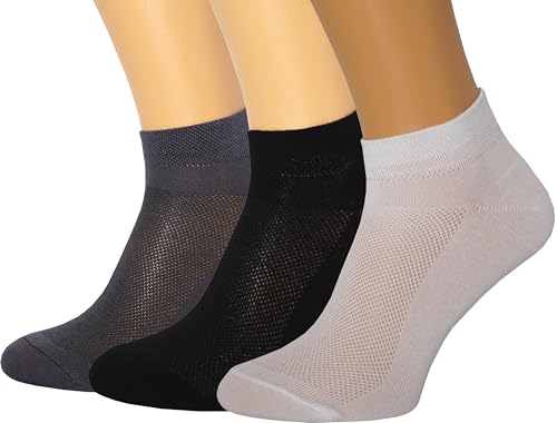 Image of RONDO 3 Pack Thin Ankle Socks - Unisex Ultra Thin Breathable Athletic Socks - Low Cut Running Ankle Socks - Thin Cotton Socks