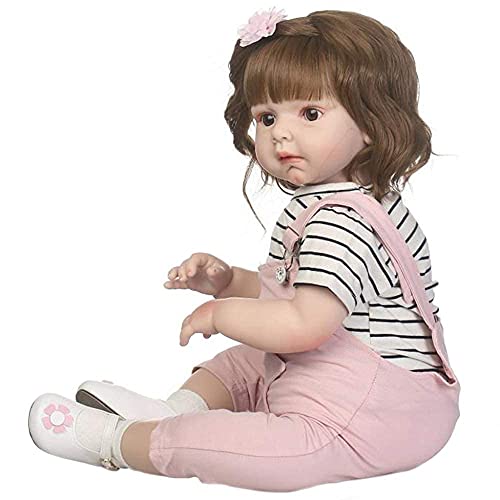 HZWDD 70cm lebensechte wiedergeborene Kleinkindpuppe Real Size Weiche Silikon Vinyl Puppe 28inch Realistische… – Bild 4