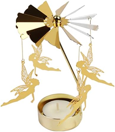 Spinning Candle Holders Angel Rotating Tea Light Holder Candlestick for Christmas Wedding Decor Spinning Candle Holders