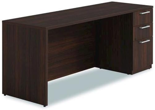 Alera AE1NZK-S2472UF HRG 72 in. x 24 in. x 29 in. Seville Series Credenza with Right Pedestal - Mahogany