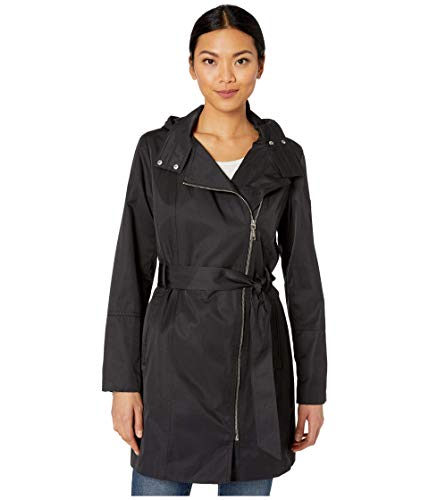Vince Camuto Asymmetrical Belted Hooded Trench V10739-ZA Black XL (US 16)