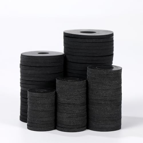 120Pcs Flat Rubber Washers Assortment Kit,16/18/20/25/30mm Black Washer,Vibration Absorbing Pads Sealing Rubber Washers for Faucets Garden Bolts Screws Hose Plumbing Shower Head- 5 Sizes