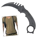 S.S. Fixed Knives Dark Salvation Fixed Blade Survival Outdoor Karambit Hunting Knife With Harness by Survival Steel