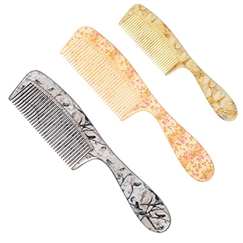Image of Lily Multicolour Grooming Hair Handle Combs For Women, Pack of 3