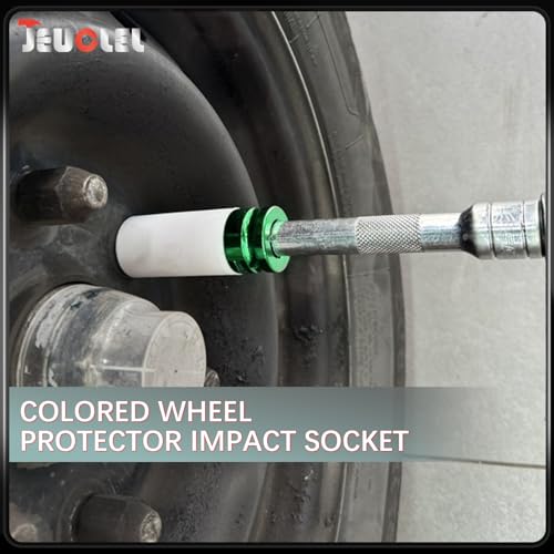 Image of 22mm 1 /2 inchDrive Wheel Protector Impact Socket, Lug Nut Impact Socket | 6 Point, Non-Marring, Thin Wall, Deep Socket, Wheel Protector, Protective Socket, Color-Coded, Cr-Mo Steel, Hand Repair Tool