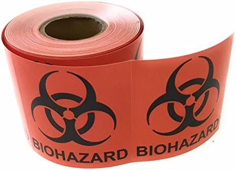 Biohazard Warning Label, 2" x 2", 250 Labels Per Roll, Coated Paper, Universal Biohazard Symbol, Self-Adhesive