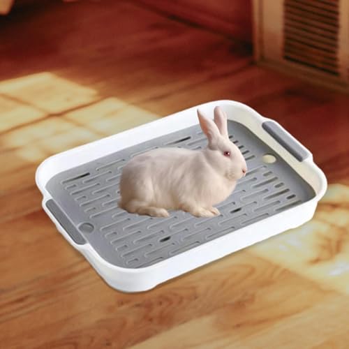 Generic Bandeja de xixi para caixa de areia de coelho, gaiola antiderrapante para treinamento de ani