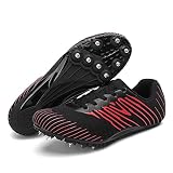 AIRFUL Professionelle Spikes Leichtathletikschuhe für Herren Damen Kinder Atmungsaktiv Rennsport Springen Sprint Laufen Turnschuhe Trainingswettbewerb (Color : Black, Size : 9 Women/7.5 Men)