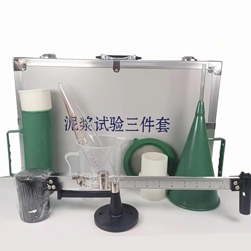 Slurry Test Kit, Portable Mud Tester, Mud Hydrometer, Sand Content Meter Kit, Sand Flow Meter and Mud Viscometer Kit with Marsh Funnel and Viscosity Cup, Slurry Testing Kit