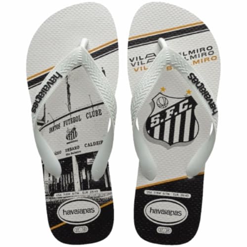 Chinelo Havaianas Top Times Santos Unissex (Branco, BR, Adulto, Faixa Num&eacute;rico, M, 43, 44)