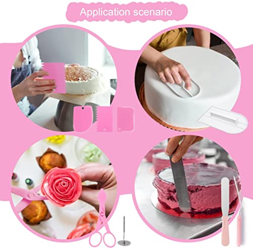 Cake Decorating Supplies Kit With Baking Supplies, Springform Cake Pans Set, Cake Turntable Stand, 48 Piping Icing Tips & Bags, 6 Russian Nozzles,Icing Spatulas,Fondant Tools,Measuring Tools #TOP5
