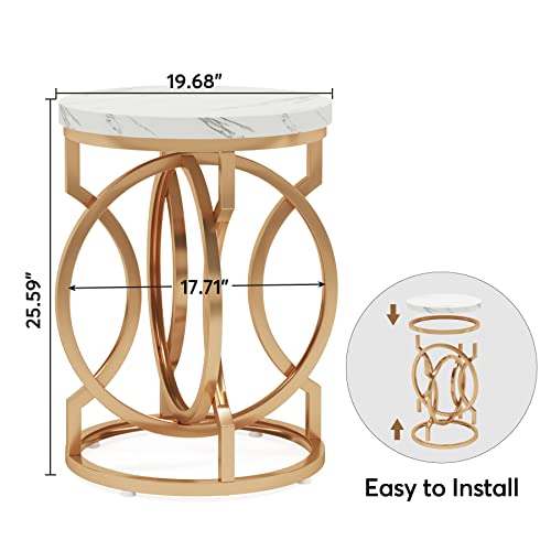 LITTLE TREE Round End Table, Side Accent Table for Living Room Bedroom by LITTLE TREE - Image 4