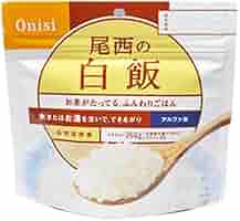 尾西食品　アルファ米　100ｇ×50食(非常食・保存食) Amazon | 尾西食品 アルファ米 白飯 100g×50袋 (非常食・保存食
