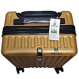MARKTOMI14-inch Gold Valise, ABS + PC Material Carry-On Luggage, Fashionable Zipper Closure with Expandable Layer & 360° Spinner Wheels