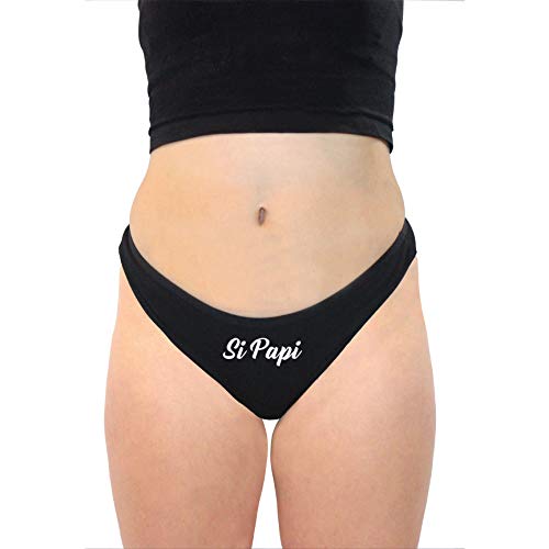 Si Papi Women's High Rise Sexy Thong, Dirty Undies! Black2