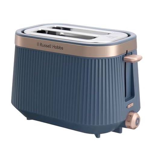 Russell Hobbs Toaster [2 Slice] Brontë™ Navy (Lift & Look, Variable Browning Control, High Lift, Frozen/Cancel/Reheat Functions, Removable Crumb Tray, Matte Finish & Champagne Accents) 26762