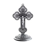 Statue crucifix en métal pour voiture, cadeaux religieux béni pour...
