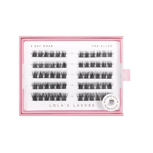 Cils pré-collés pour pose facile sans colle et sans irritation en lot de 5 rangées