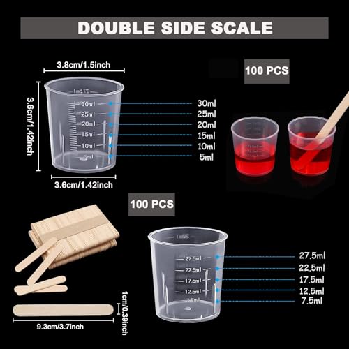 Vasos graduados de 30 ml para dosificar sin errores componentes de laboratorio y cocina 3