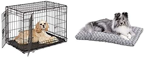 MidWest Homes for Pets Double Door Folding Metal Dog Crate with P...