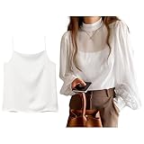 [blue beryl] 【在庫限り】[ブルーベリル] ブラウス＋キャミセット レディース シャツ インナーキャミ ボリュームスリーブ モックネック シアー ホワイト BB048-WH-L