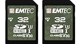 EMTEC 32GB Outdoor SD Card - UHS-I U3 V30 Class 10 Trail Camera SD Card - IPX6 and IPX7 Protection - Ideal for 4K UHD Videos - 2-Pack