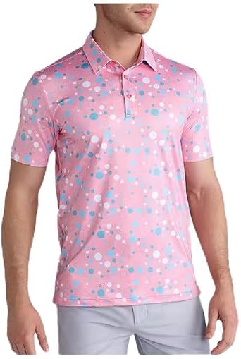 Mens Athletic Golf Polo Shirt, Moisture Wicking Performance, Short Sleeve