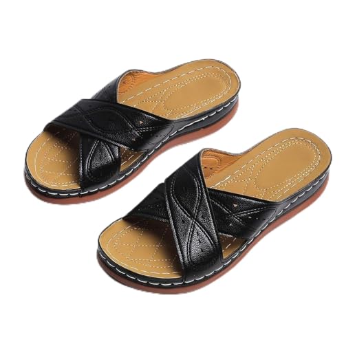 Sandals Summer Oversized Thick Sole Solid Slope Heel Slippers Women's Sandals Sandal(A,43)