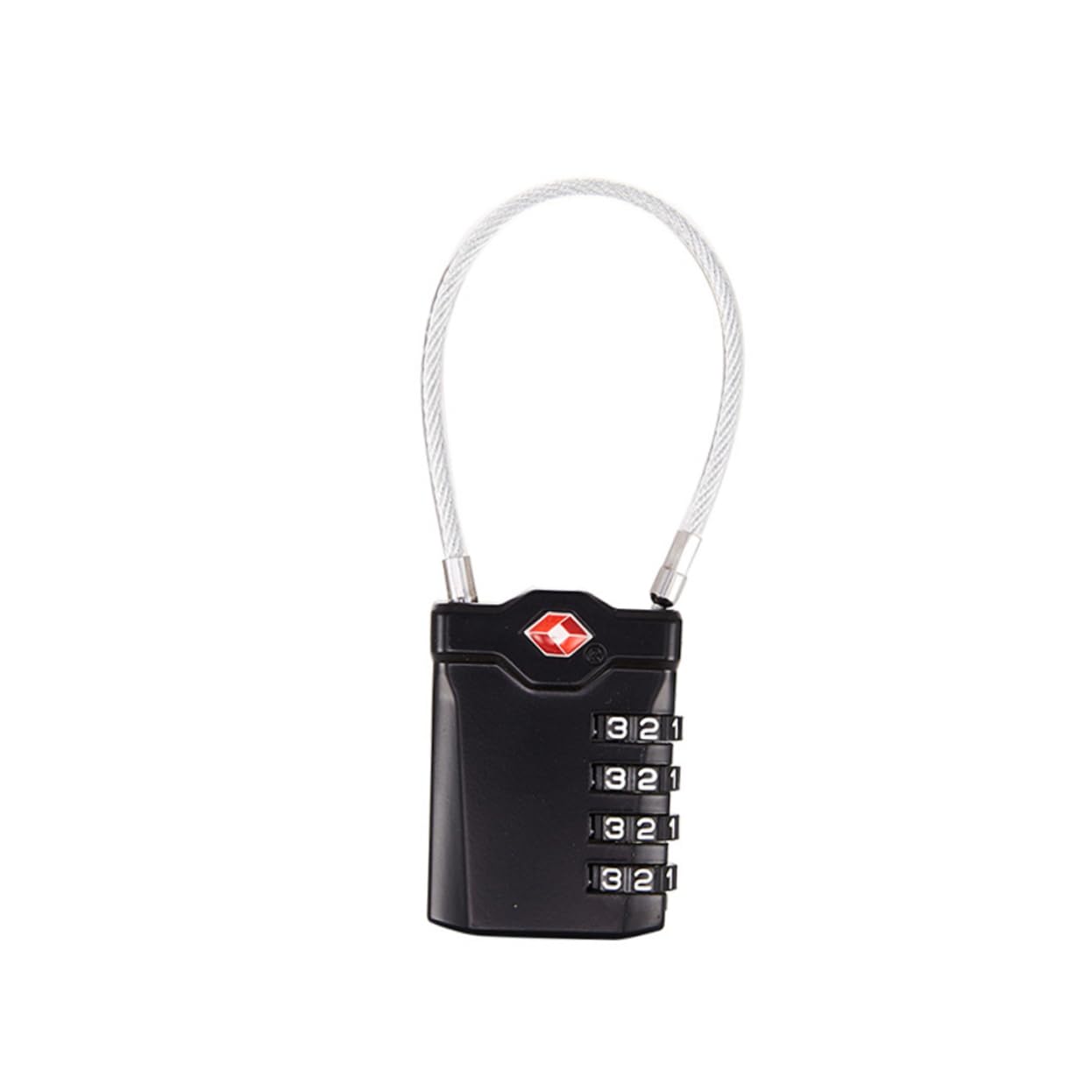 Hemobllo 2pezzi Lucchetto Per Bagagli Combinazione Cifre e Portatile Sicuro Per Viaggi e Protezione All Aperto in Argento e Nero