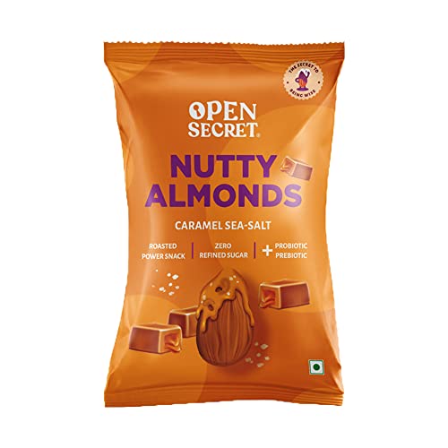 Image of Open Secret Mini Nuts| Pack of 4 (23g each)|Snacks Gift hamper |Caramel Sea Salt & Orange Cocoa Almonds, Cream & Onion Cashew, Tandoori Nuts |Roasted Diet Dry Fruits |Immunity Boosters| Healthy Snacks