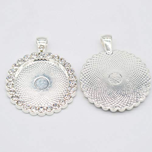 12 Pcs Rhinestone Bezel Pendant Trays Cabochon Pendant Setting #TOP2