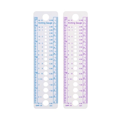 Needle Gauge - Pack of 2 - Knitting Needles Measuring Tool - Knit...