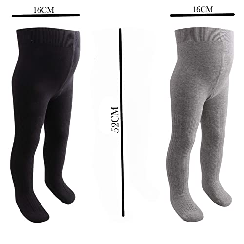 Image of SYGA Baby Tights Soft Cotton Leggings For Girls Toddler Solid Knit Stockings Socks Warm Crochet Pants Pack Of 3