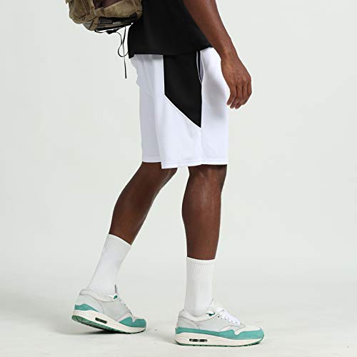 Ajcoflt Calções esportivos masculinos de secagem rápida com bolsos laterais elásticos na cintura Cal