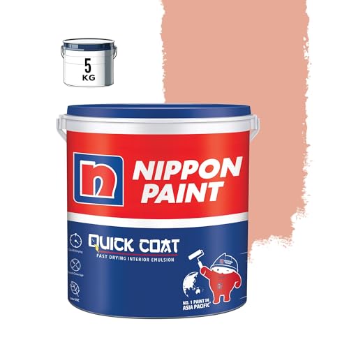 Image of Nippon Paint Quick Coat Interior Emulsion Paint - 5 KG (CLAY BRUSHED)-Quick Drying, Good Coverage, Low VOC-Paint for Wall, Living Room