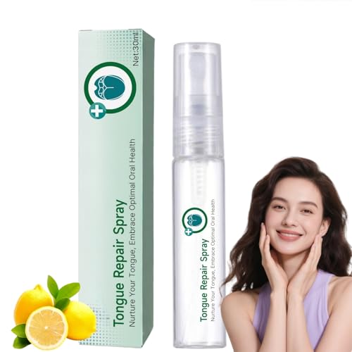 Tongue Repair Spray,Dry Mouth Spray for Oral Sore Tongue Relief,Fresh Breath Spray,Long-Lasting Breath Freshener & White Tongue Treatment,Oral Relief Spray,Breath Freshener,Mint Oral Relief Spray