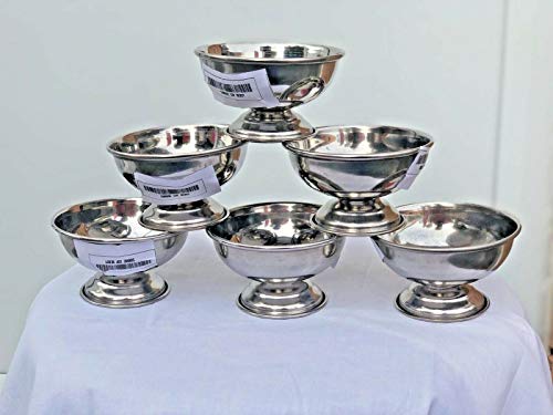 HomeGoods Stainless Steel Ice Cream Sundae Gelato Kulfi Pudding Desert Serving Bowl Cup (12), Sliver, Large - Image 2