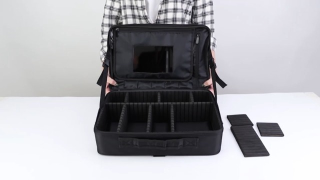 Amazon | Luxspire メイクボックス 大容量 鏡付き 40*29*14CM Black