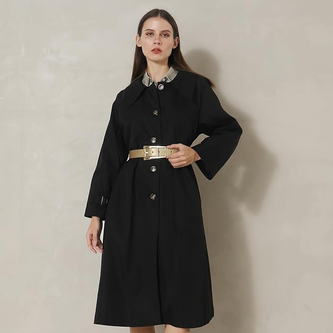 Women Casual Leather Gold Belt for Jeans Pants, Fashion Ladies Girls Gold Faux Leather Waist Belt 6