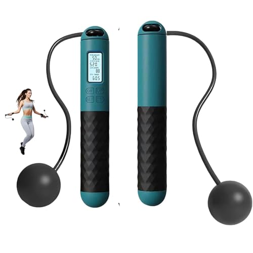 Cordless Skipping Ropes for Adults,Ropeless Skipping Rope, Wireless Skipping Rope with Counter,Weighted Jump Rope without Rope for Home Workout Equipment,Smart Digital, Gravity Ball (C)