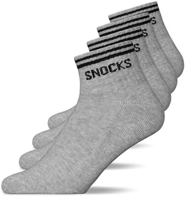 Snocks Retro Sneaker Socken (4 Paar) aus Bio Baumwolle - Knöchelhoch Sneaker Socken mit Streifen - Sneaker Socken Herren & Damen