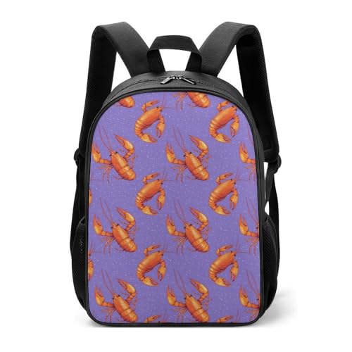 Lobster Pattern Travel Backpack Casual Daypack Shoulder Bag with Adjustable Shoulder Straps for Hiking