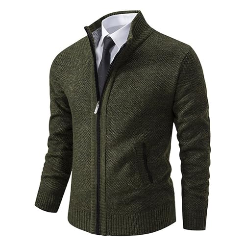 Chaqueta de punto texturizado con ajuste delgado y cuello elevado 3