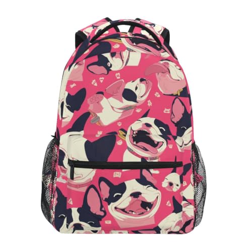 Sac à dos bouledogue français pour ordinateur portable ado et étudiant