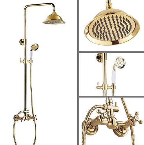 Ensemble de douche en laiton doré pour une salle de bains luxueuse Zgf333