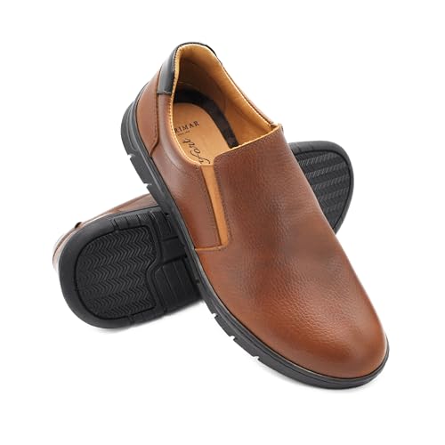 Mocasines de hombre cómodos Zerimar: zapatos de piel sin cordones para evitar el cansancio