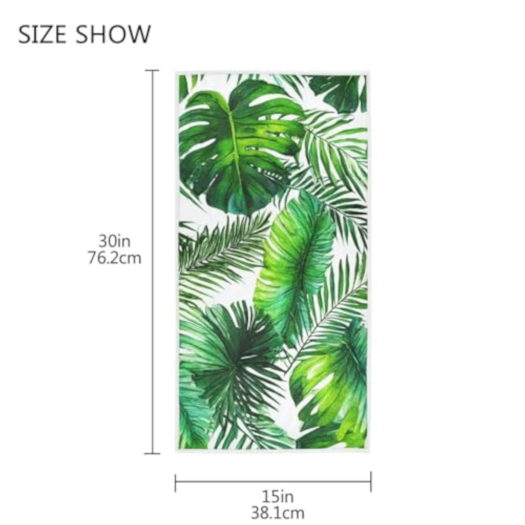 Tropical Palm Leaves Hand Towels, Ultra Soft