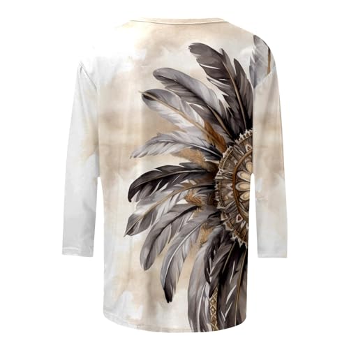 T-shirt ethnique ample femme col rond pour masquer les complexes avec style - 4