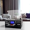 DIGITNOW! Bluetooth Viny Record Player Turntable, CD, Cassette, AM/ FM Radio and Aux in with USB Port & SD Encoding- Remote Control, Built-in stereo speaker, Stand Alone Music Player #5