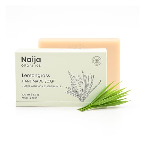 Image of Naija Organics Lemongrass Natural Bath Soap | Zesty Detox, Deep Cleansing, Chemical Free, Oil Control Body Soap Bar | Handmade Soap | for Men & Women, All Skin Types - 100g